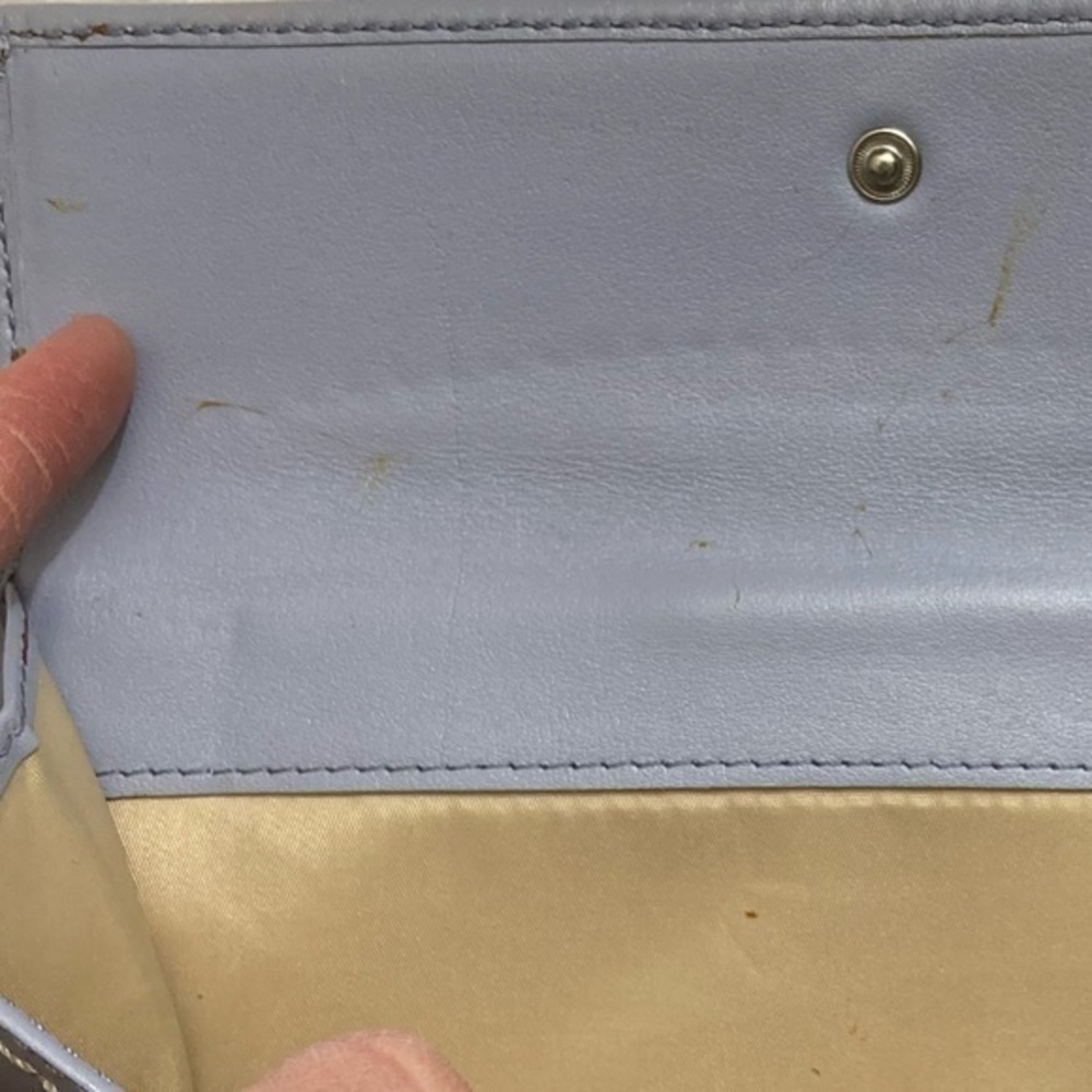 Coach vintage y2k light purple lavender periwinkle leather turnlock wallet - Picture 10 of 12